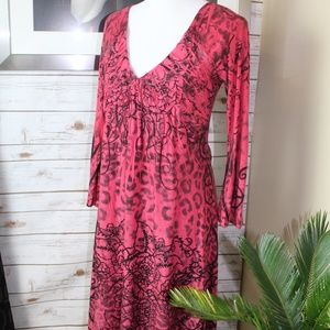 Red and Black long sleeve Dress Size Small